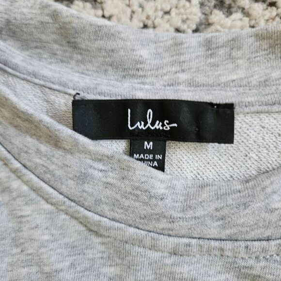 Lulus Grey Sweatshirt Bustier Dress Size Medium - Picture 2 of 6